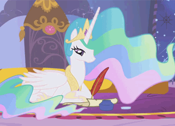gif of celestia writing